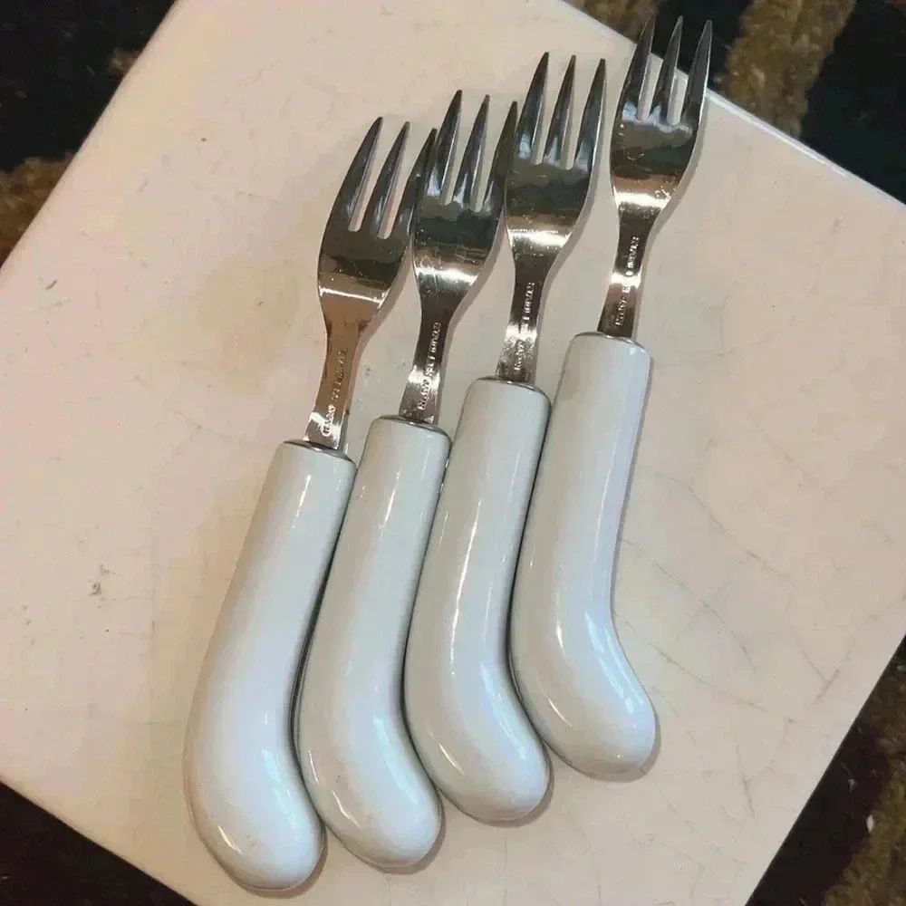 Vintage Holiday Holly Berry Christmas New Years Eve Cocktail Forks Set of 4 NWOT
